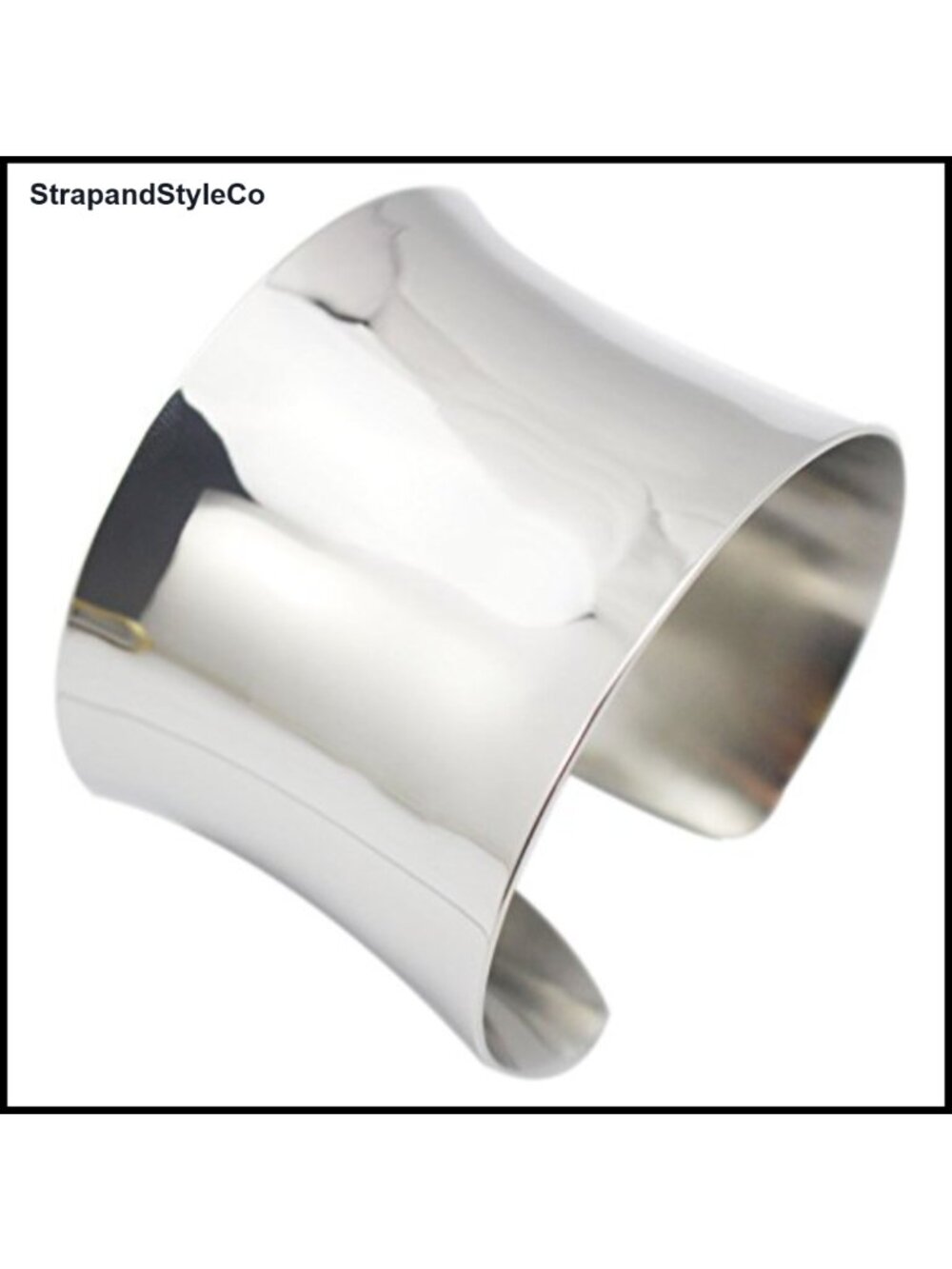 Stainless Steel Grooved Cuff Bangle Bracelet
